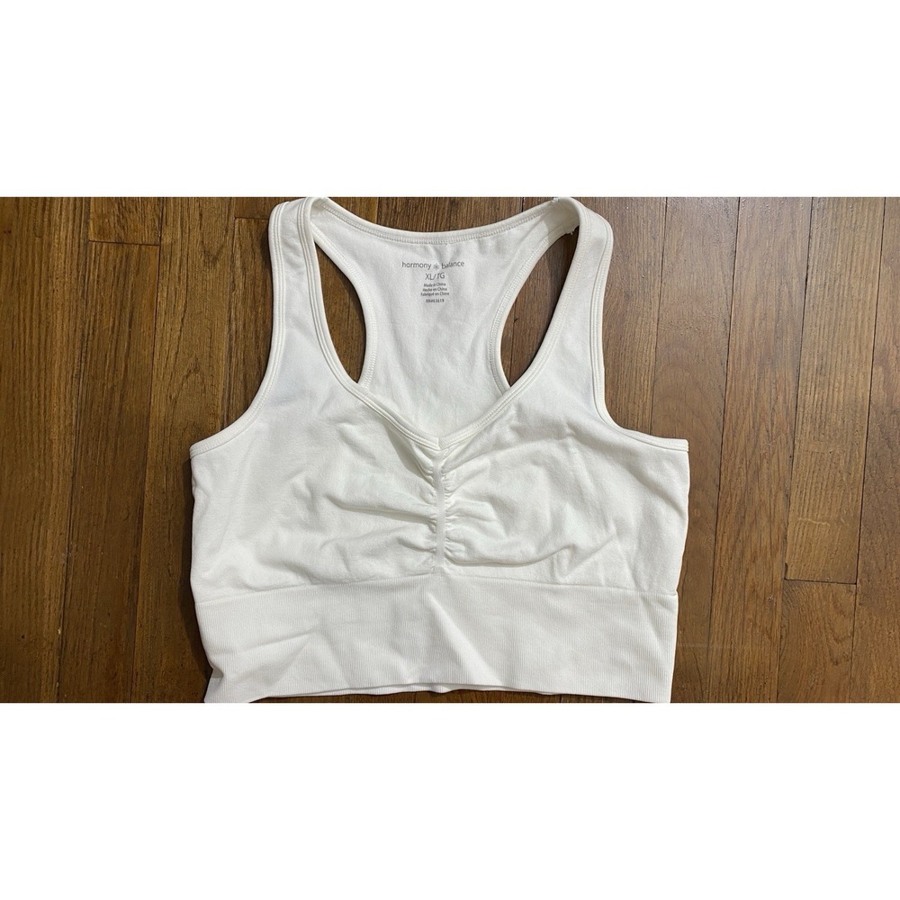 Harmony Balance Racerback Workout‎ Sports Bra White Size XL Athletic Layering
